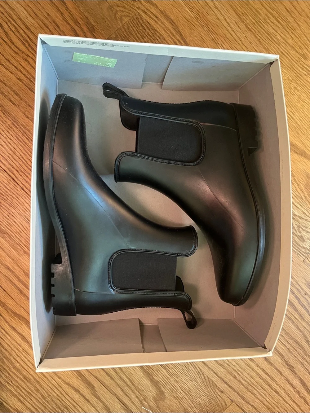 a new day Black Chelsea Rain Ankle Boots
